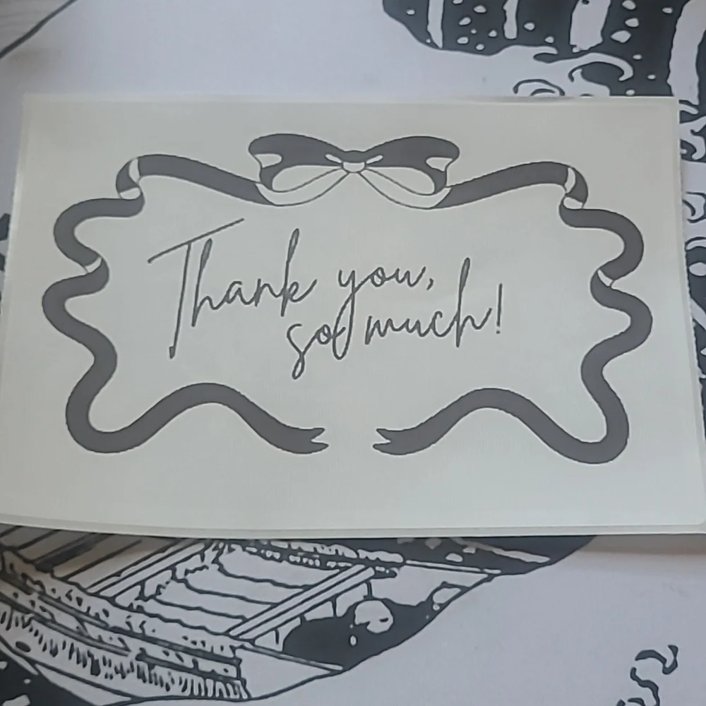50 Count 4x6 Bowtie Thank You Notes Labels/Thank You Stickers